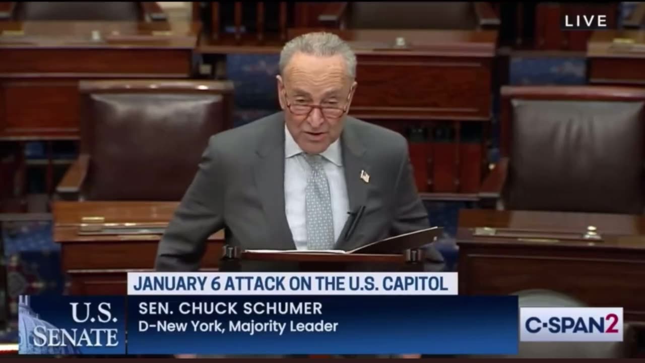 Chuck Schumer has a meltdown on the Senate floor over Tucker releasing new January 6 footage.