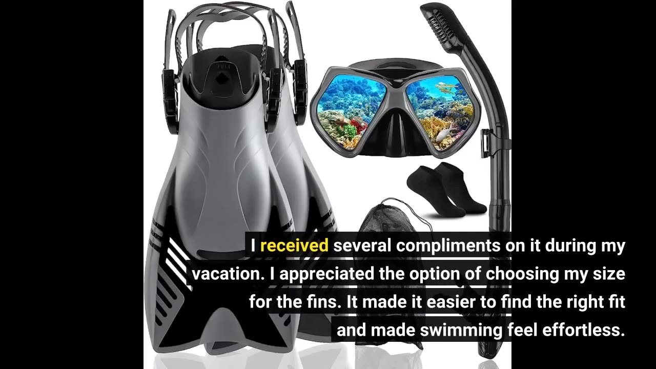 Buyer Comments: Zenoplige Mask Fins Snorkel Set Adults Snorkeling Gear, Snorkel Mask 180 Panora...