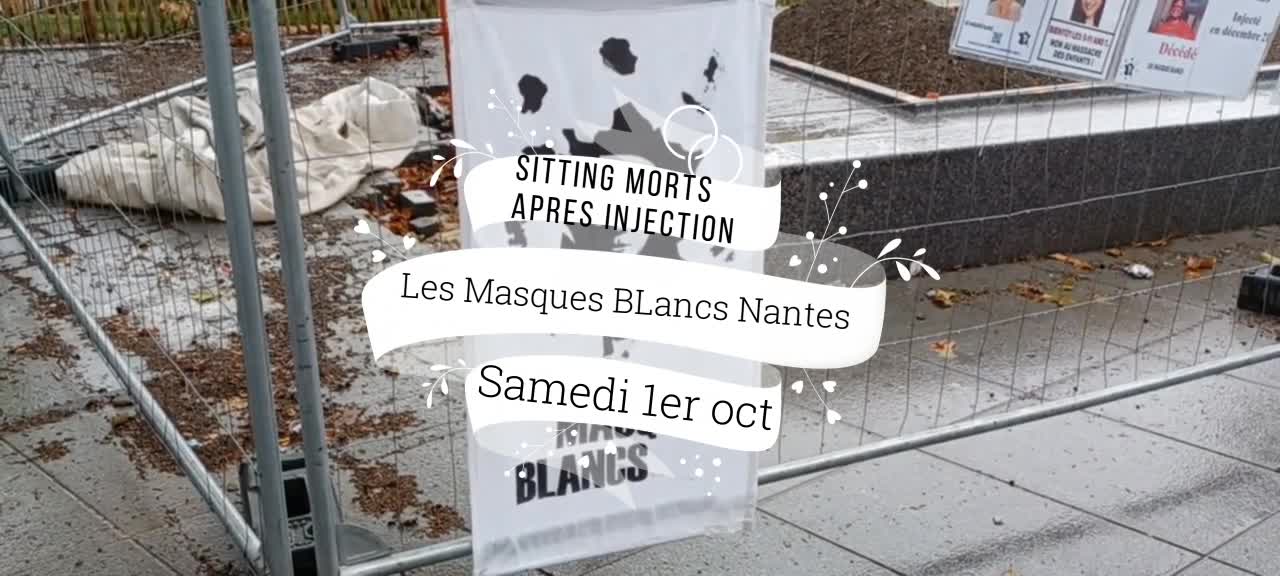 Les Masques BLancs Nantes Sitting Morts apres injection le 1er oct