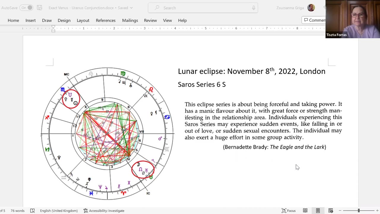 Exact Venus – Uranus Conjunction on the Degree of the November 8th Lunar Eclipse