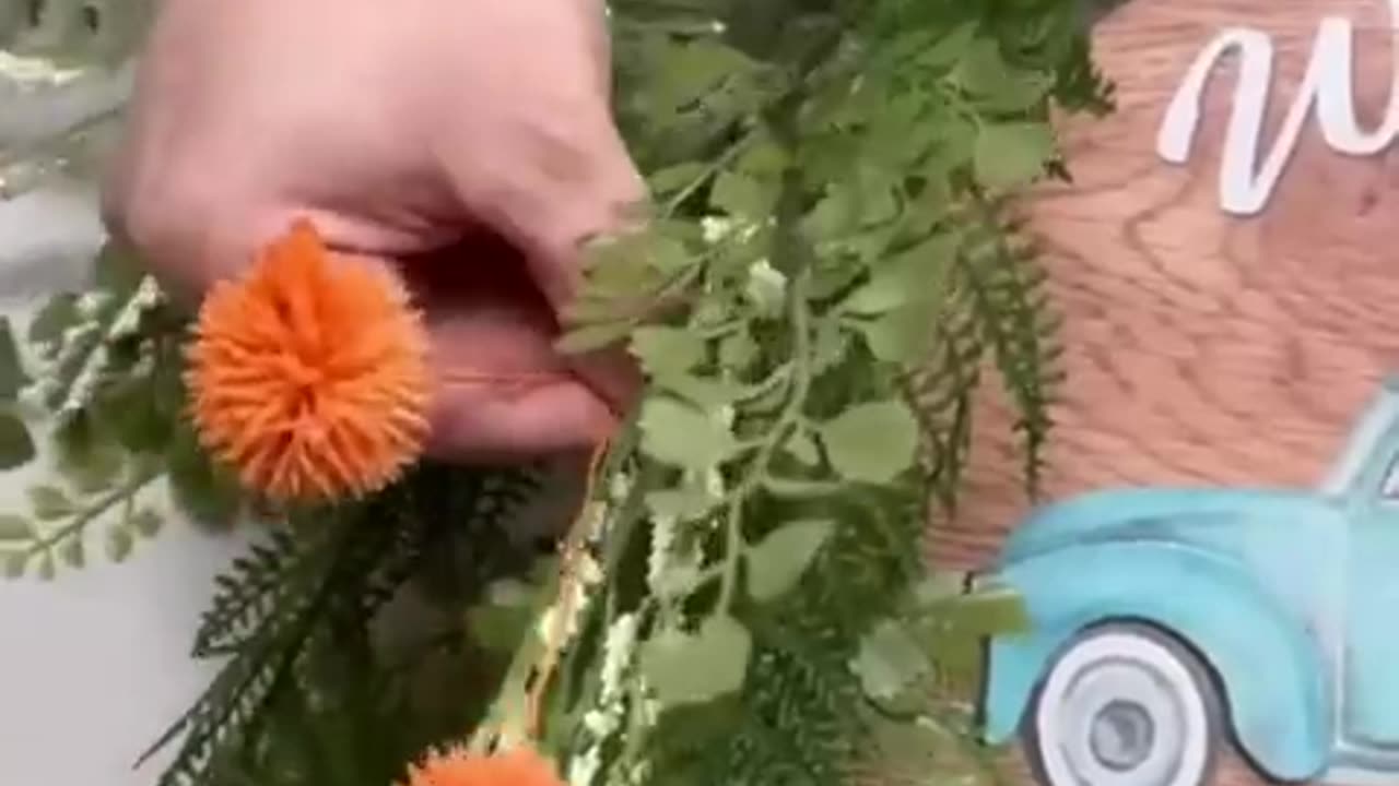 Make a unique spring wreath using Dollar Store products! 🥕