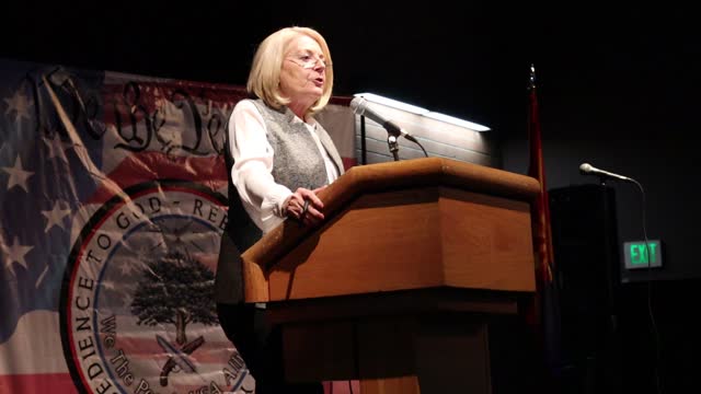 VD2-7 Karen Fann The AZ Senate President Speaking last night in Prescott Arizona.