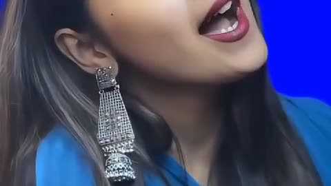 Beautiful girl sing Indian song