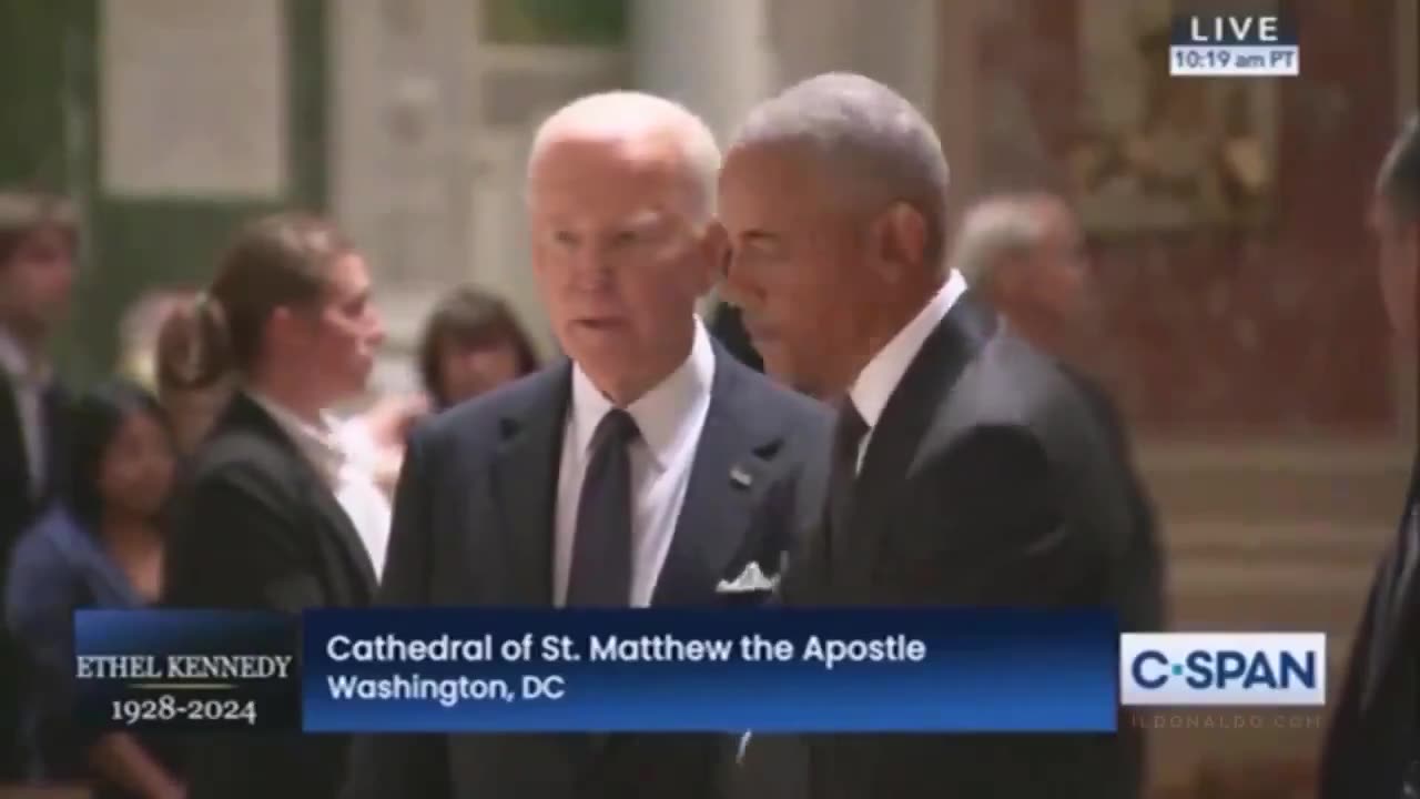 Joe Biden Barack Obama Ethel Kennedy funeral memorial parody