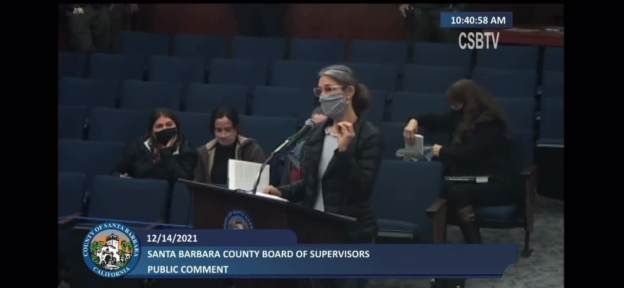 Dr Aimee Smith at SBCBOS 12/14 Addresses the issue of oversight of the County Health Department