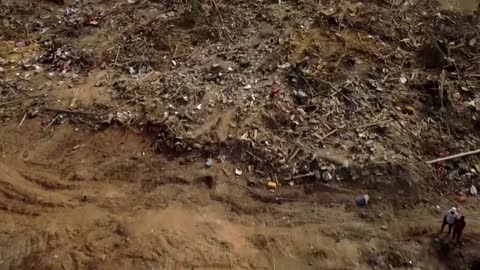 The village flattened by a truck explosion