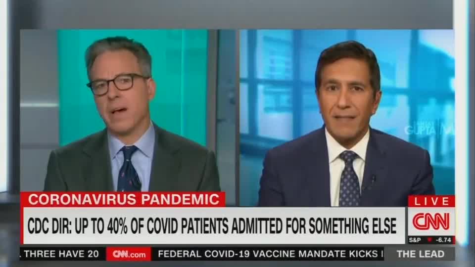 CNN’s Jake Tapper Visibly Upset at CDC's New "with COVID" Admission