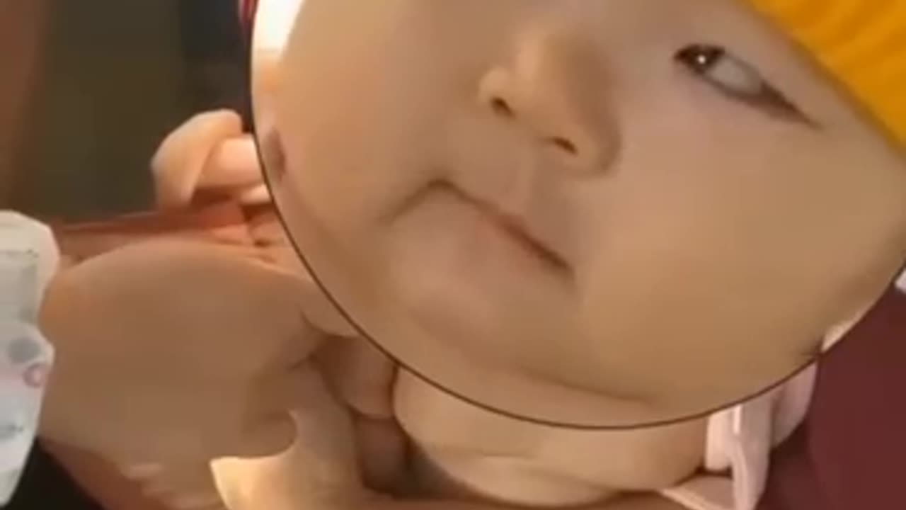 Cute baby reaction video