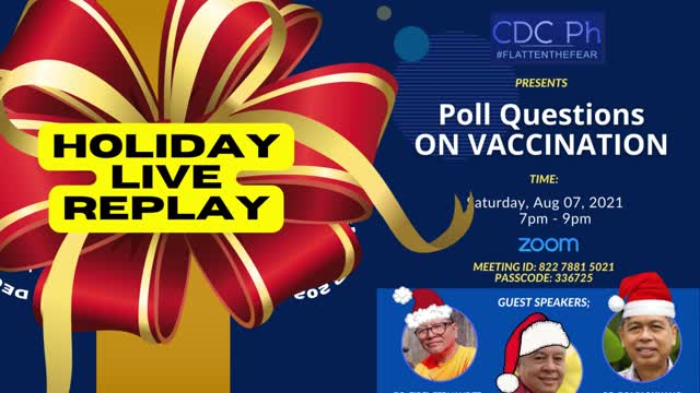 CDC Ph Weekly Huddle Holiday Live Replay Jan 1 2023 Poll Questions on Vaccination Aug 7 2021