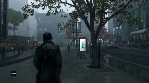 rainy street in game