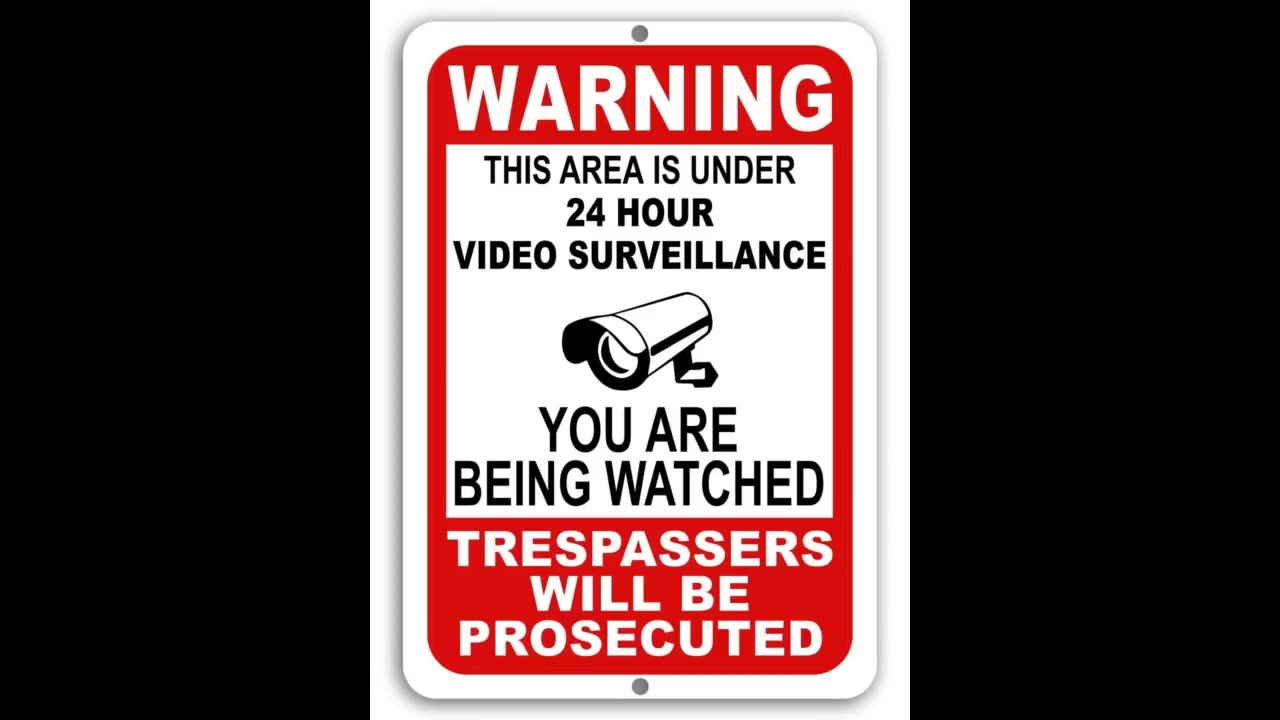 Warning 24 Hour Video Surveillance Sign - No Trespassing Outdoor Signage - Heavy Duty Ground St...