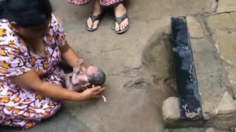 Just new born baby rescue salute for this woman