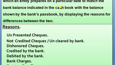 Bank reconciliation statement of ni Urdu