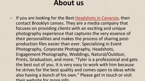 Get The Best Headshots in Canarsie.
