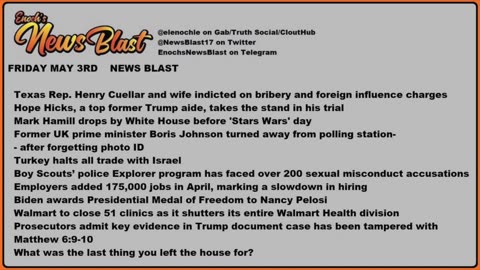 Friday, May 3, 2024 News Blast