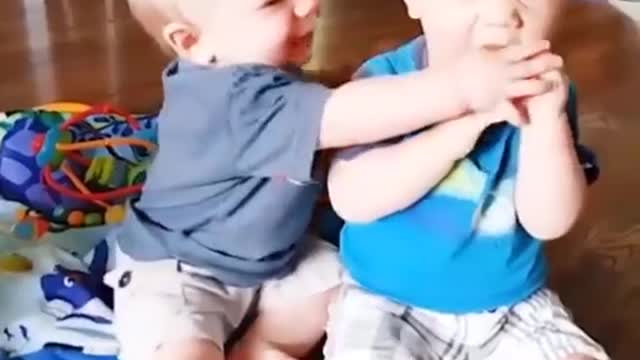 Naughty Twin Babies ...Cute Baby Moments #twins