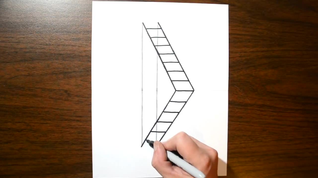 How to Draw a 3D Ladder - Trick Art For Kids