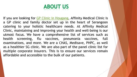 If you are looking for GP Clinic in Hougang