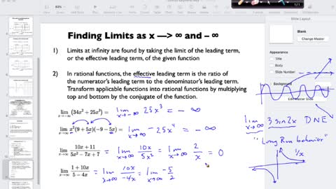 MAT 265 Wed Jan 19 : Limits at Infinity