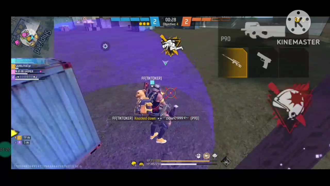 1 vs 4 FF TIKTOKER NICE GAMEPLAY