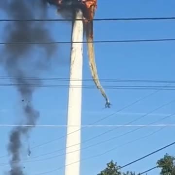 It's dangerous to have a wind turbine on fire