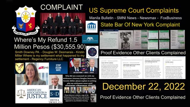 Tully Rickey PLLC - Client Complaints - Cheri L. Cannon Esq - Smith Downey PA - Douglas W. Desmarais Esq - US Supreme Court Complaints - President Duterte - President BongBong Marcos - President Trump - President Biden - Tully Rinckey PLLC Washington DC -