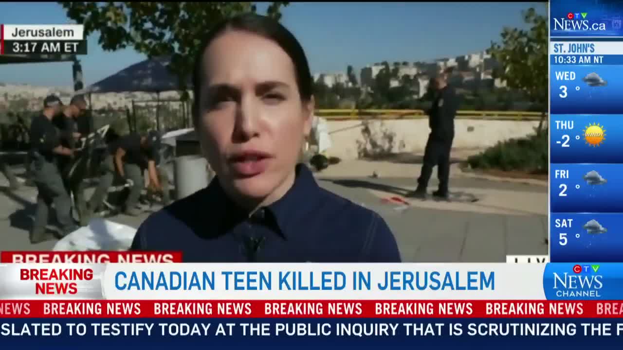 Canadian teenager killed in co-ordinated terror attack in Jerusalem