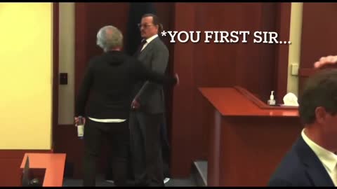 Johnny Depp Being Pushed Out Of Courtroom For Being Too Polite