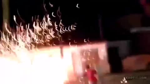 dude lighting fireworks, then this happens.