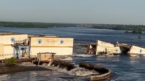 Destroyed dam of Kakhovskaya HPP