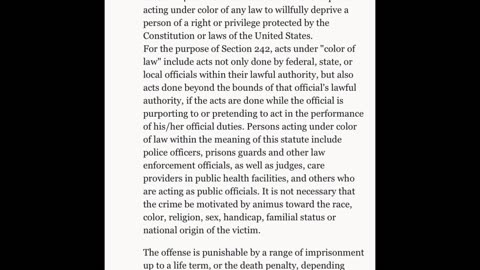 Your denial of my constitutional rights is punishable by death