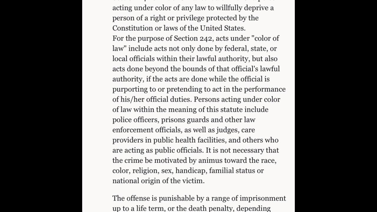 Your denial of my constitutional rights is punishable by death