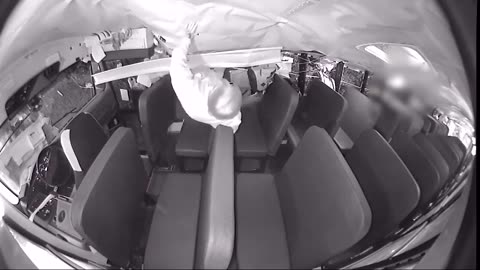 Accident happened in a bus - live video caught in camera from the inside camera