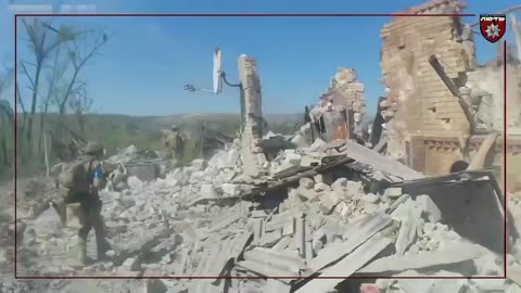 Ukrainians Clearing Destroyed Buildings Near Kleshcheevka
