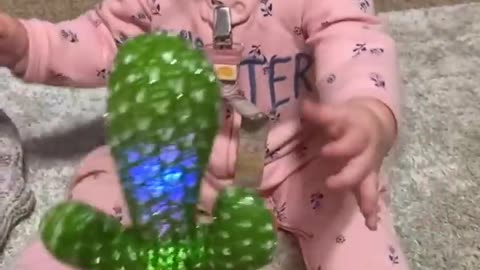 Baby Has in Depth Conversation With Talking Cactus Toy