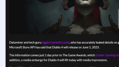 Diablo 4 release date leaked