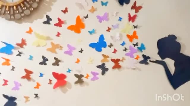 DIY | Wall decore with paper butterflies | Easy wall decoration ideas