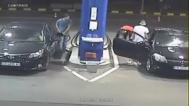 Gas Station Workers precautionary measures, after customer refused to put out his cigarette...