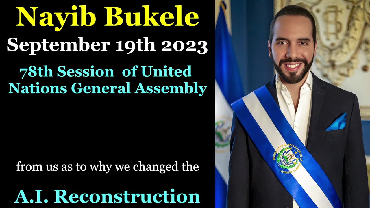 Nayib Bukele - In English AI reconstruction