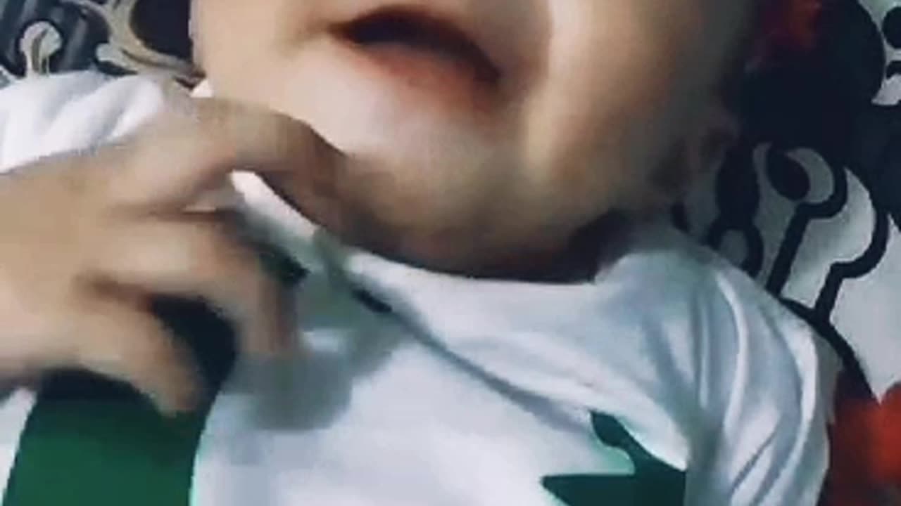 Cute baby laughing