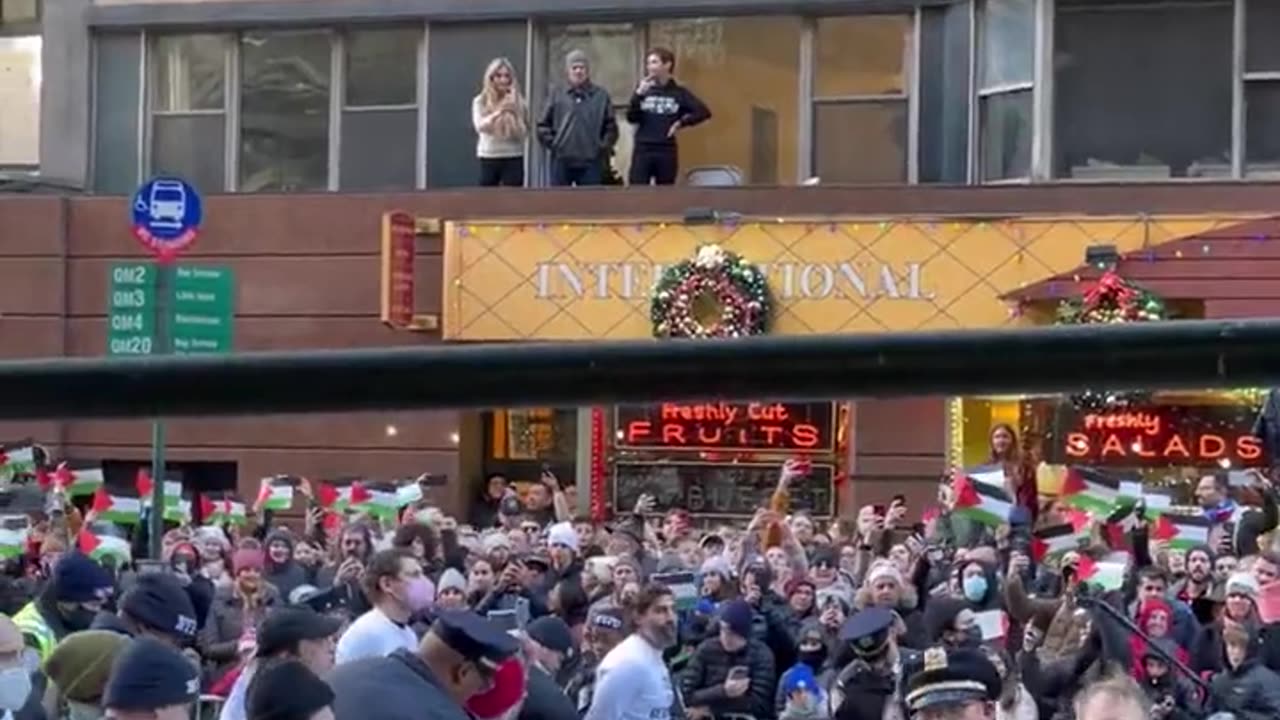 Several Pro-Palestine protesters disrupt Macy's Thanksgiving Day Parade on Sixth Avenue