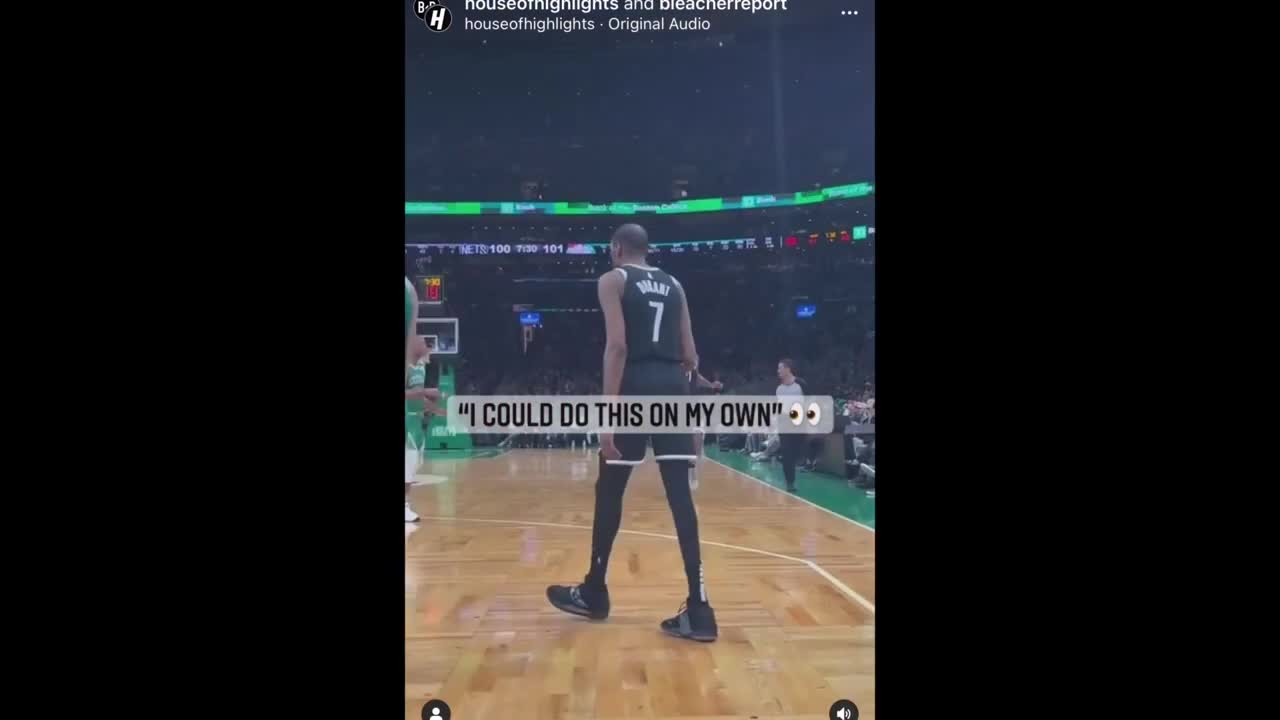 Kevin Durant TRASH TALKING Big Baby Glen Davis during Celtics Nets Game!