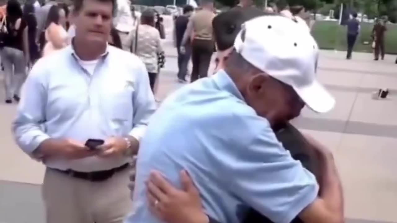 Grandpa salutes granddaughter after attaining a higher rank than him in the army