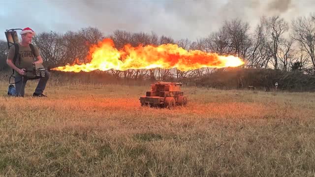 Lighting A Cannon With A Flamethrower