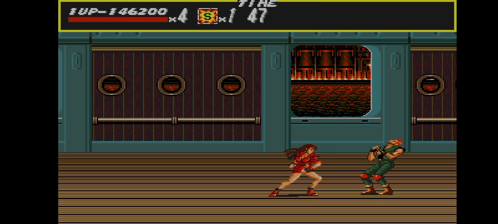 Resetting Streets of Rage version of genesis with the character (BLAZE).