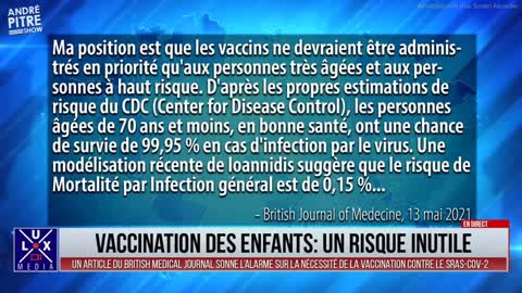 Vaccin des enfants ( Un risque inutile )