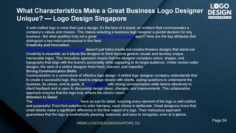 What Characteristics Make a Great Business Logo Designer Unique