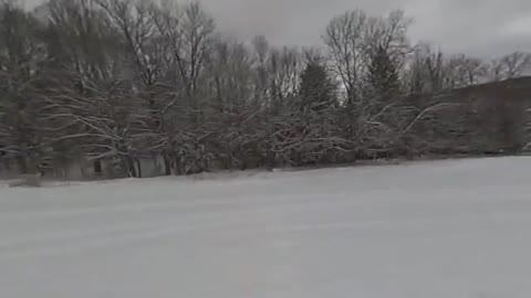 Guy Have a Close Call With His Close Friend While Snowboarding