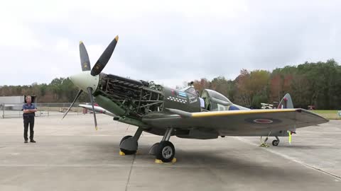 Spitfire MK XVI - First Engine Run in 17 Years!