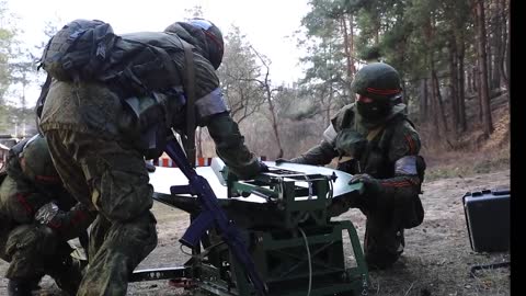 Russian soldier preparing anti-aircraft system